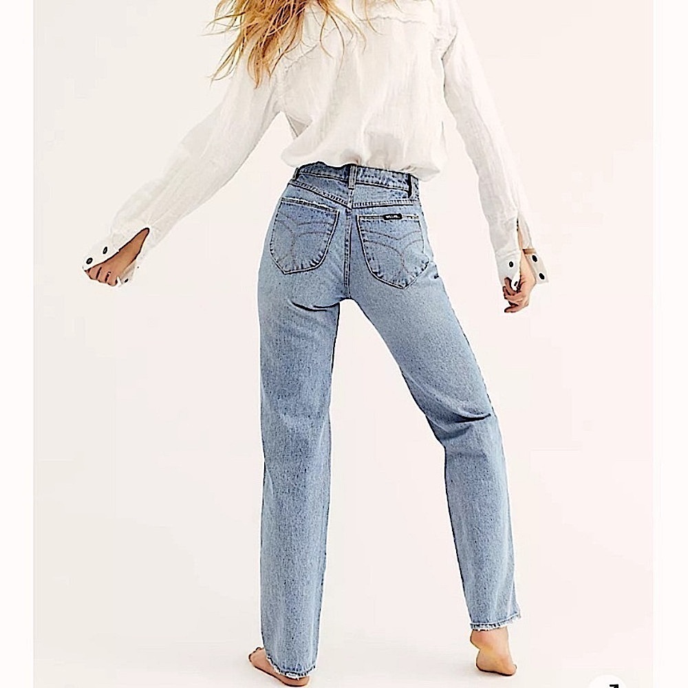 ROLLA’S Free People Classic Straight Leg Jeans Size 28 90s Blue - Picture 5 of 16